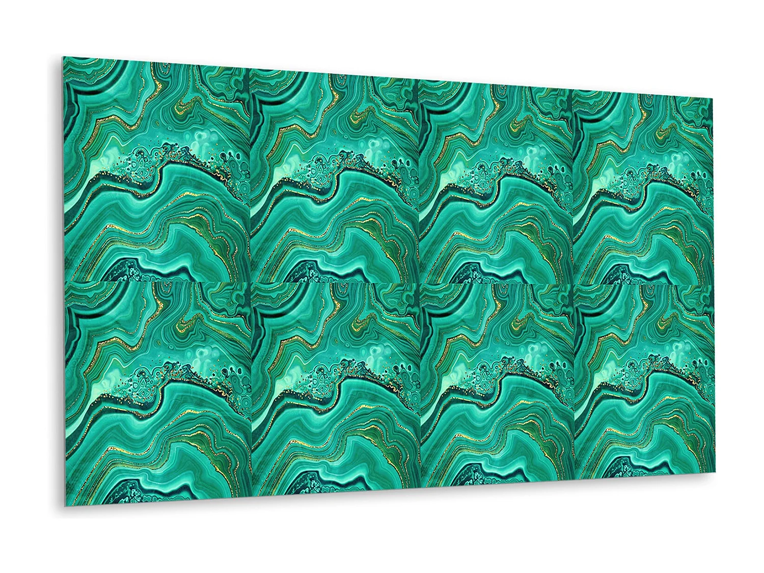 Panneaux muraux en vinyle, Planches en vinyle adhésives - 100x50 cm - Texture malachite