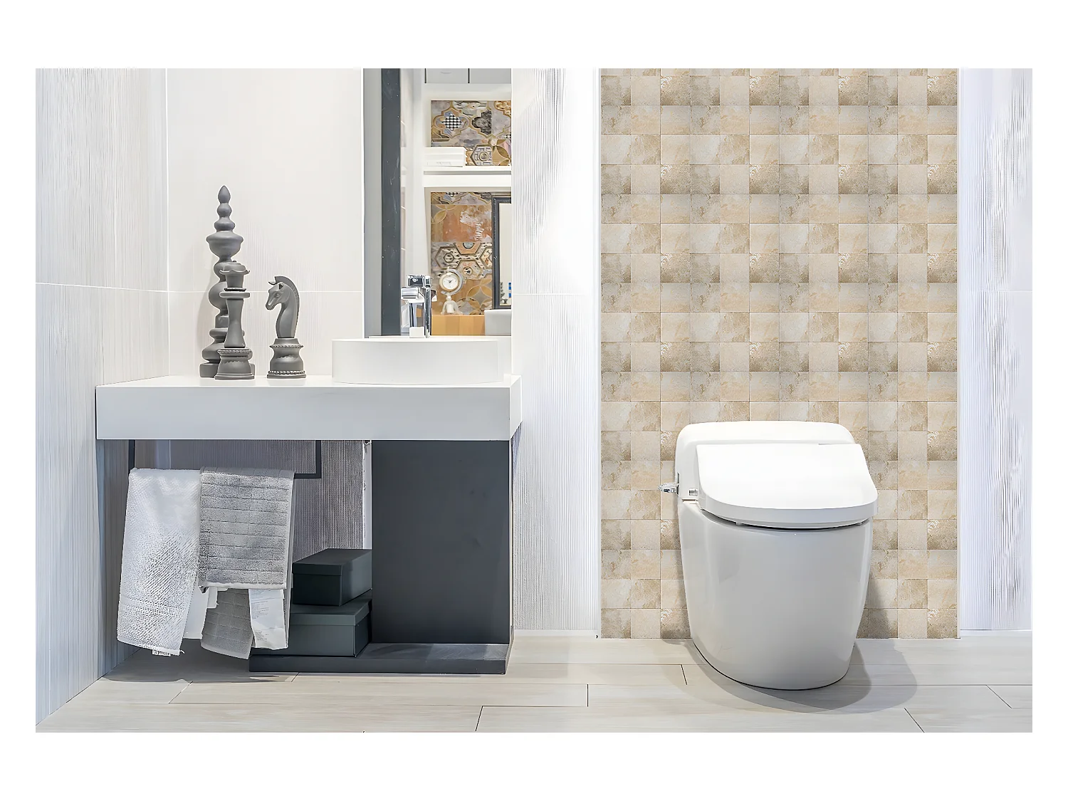 Vinyl wandpanelen, Zelfklevende vinylplanken - 100x50 cm - Steenstructuur