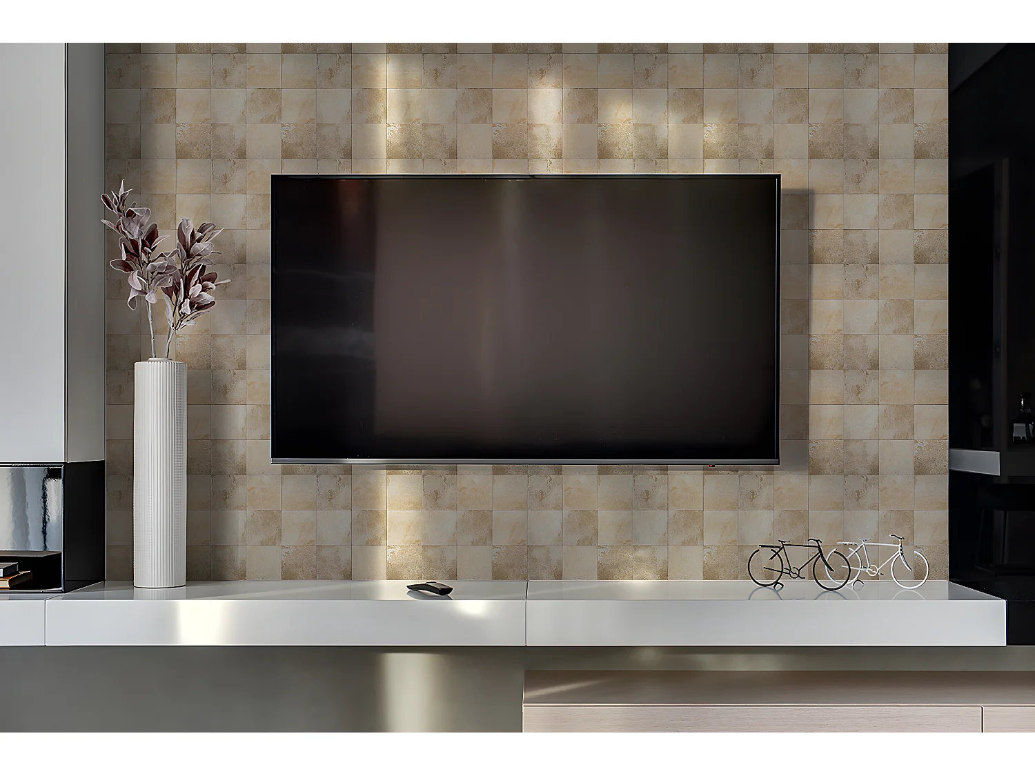 Vinyl-Wandpaneele, selbstklebende Vinylplanken – 100 x 50 cm – Steinstruktur