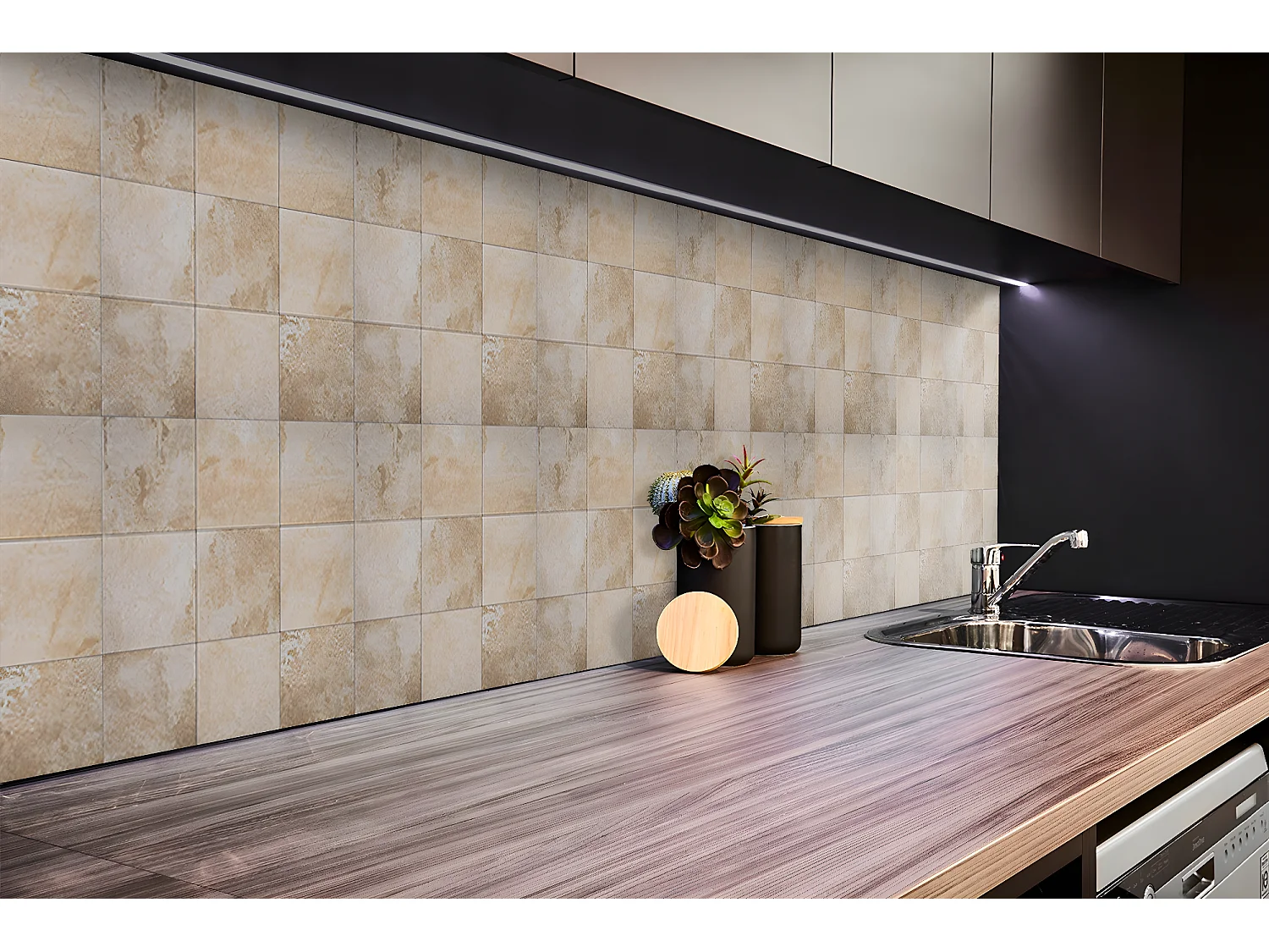 Vinyl-Wandpaneele, selbstklebende Vinylplanken – 100 x 50 cm – Steinstruktur