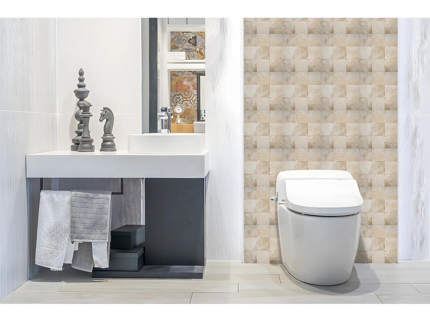 Vinyl-Wandpaneele, selbstklebende Vinylplanken – 100 x 50 cm – Steinstruktur