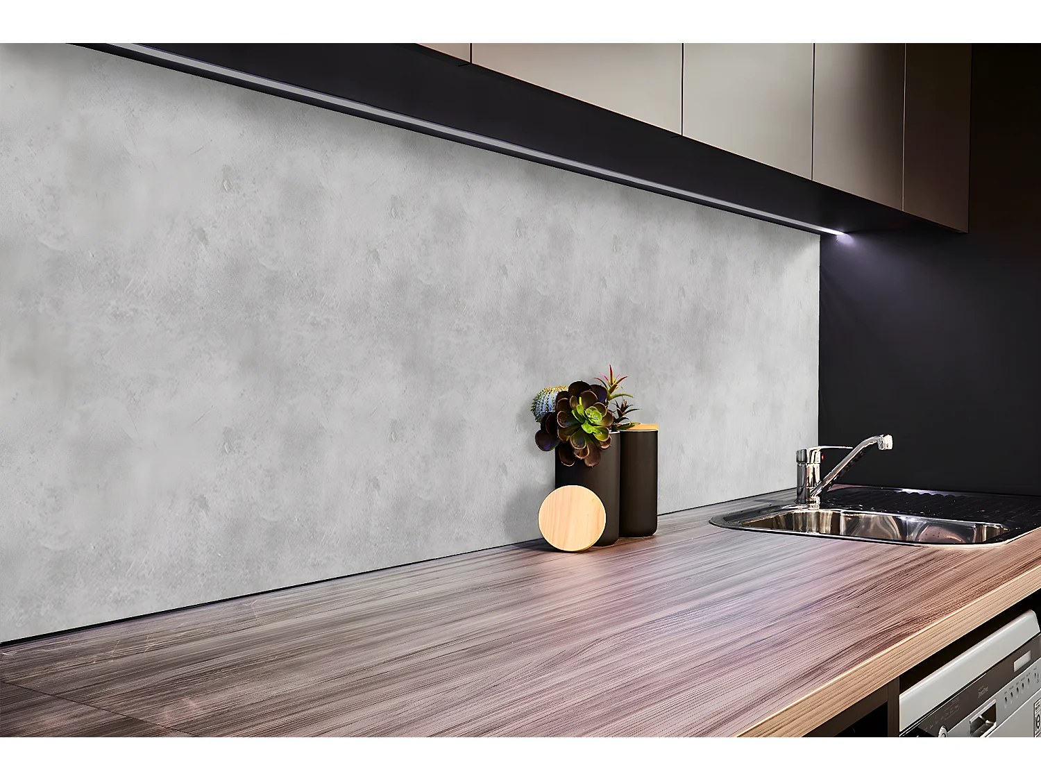 Panneaux muraux en vinyle, Planches en vinyle adhésives - 100x50 cm - Texture béton