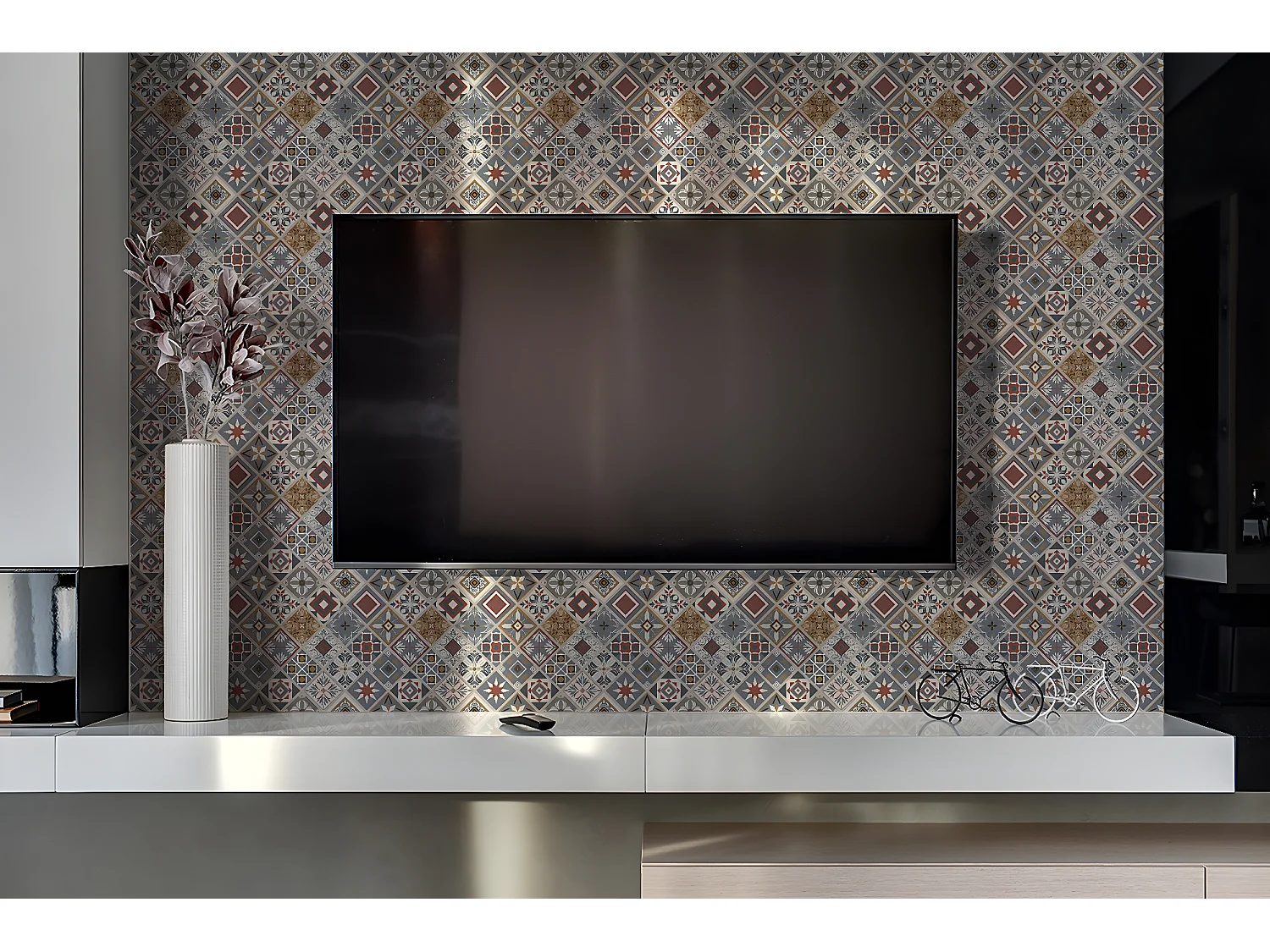 Vinyl-Wandpaneele, selbstklebende Vinylplanken – 100 x 50 cm – türkisches Patchwork