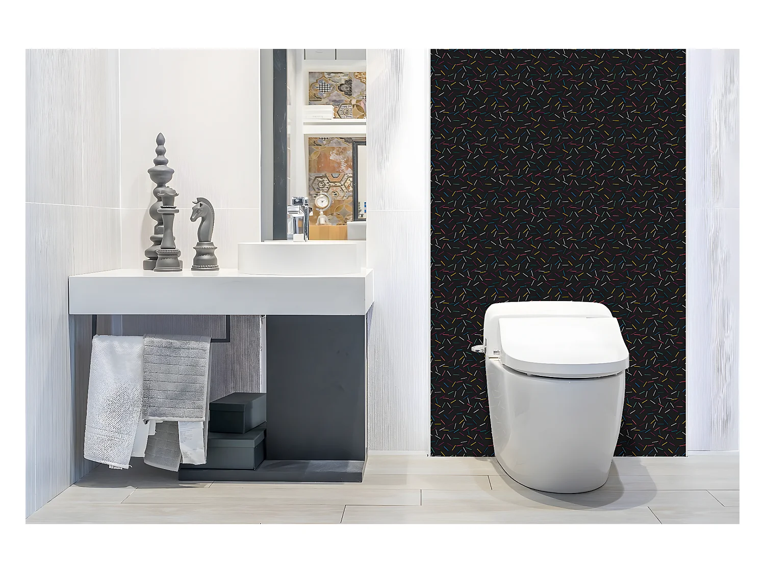 Vinyl wandpanelen, Zelfklevende vinylplanken - 100x50 cm - Gekleurde lijnen