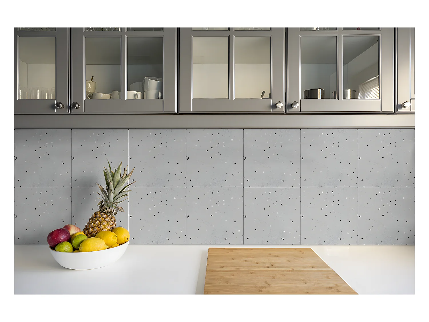 Zelfklevende PVC-tegels, Zelfklevende PVC-tegels - 9x30x30 - Architectonisch beton.