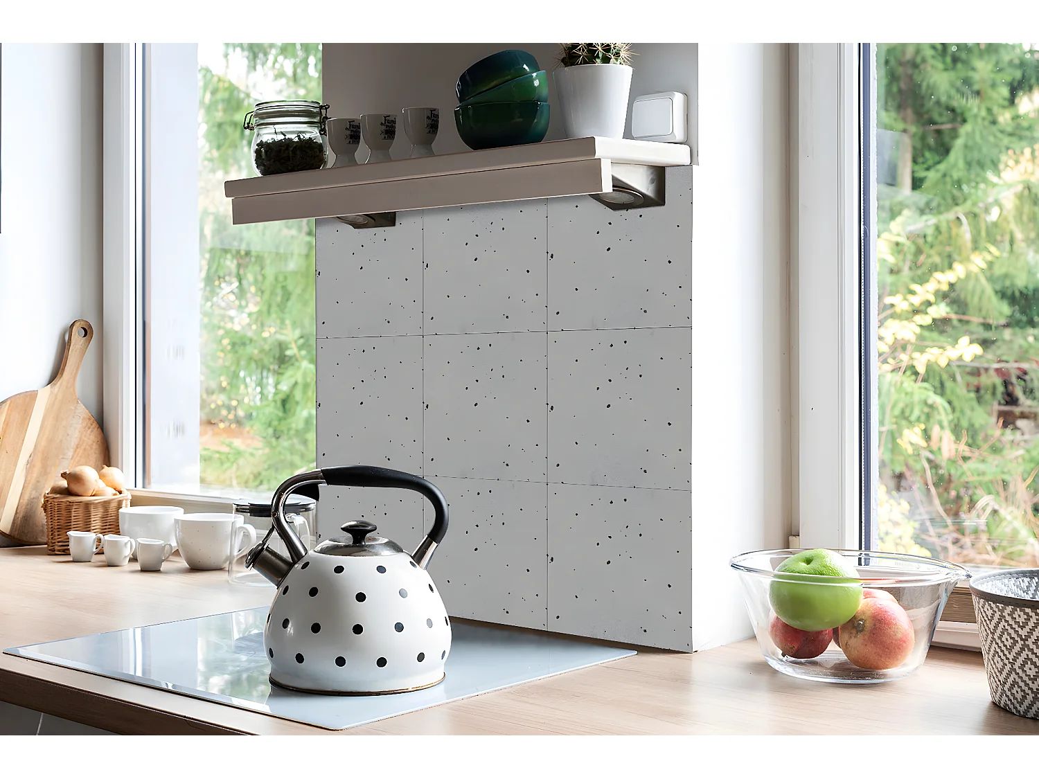 Carreaux autocollants PVC, Carrelage PVC adhésif - 9x30x30 - Béton architectural.