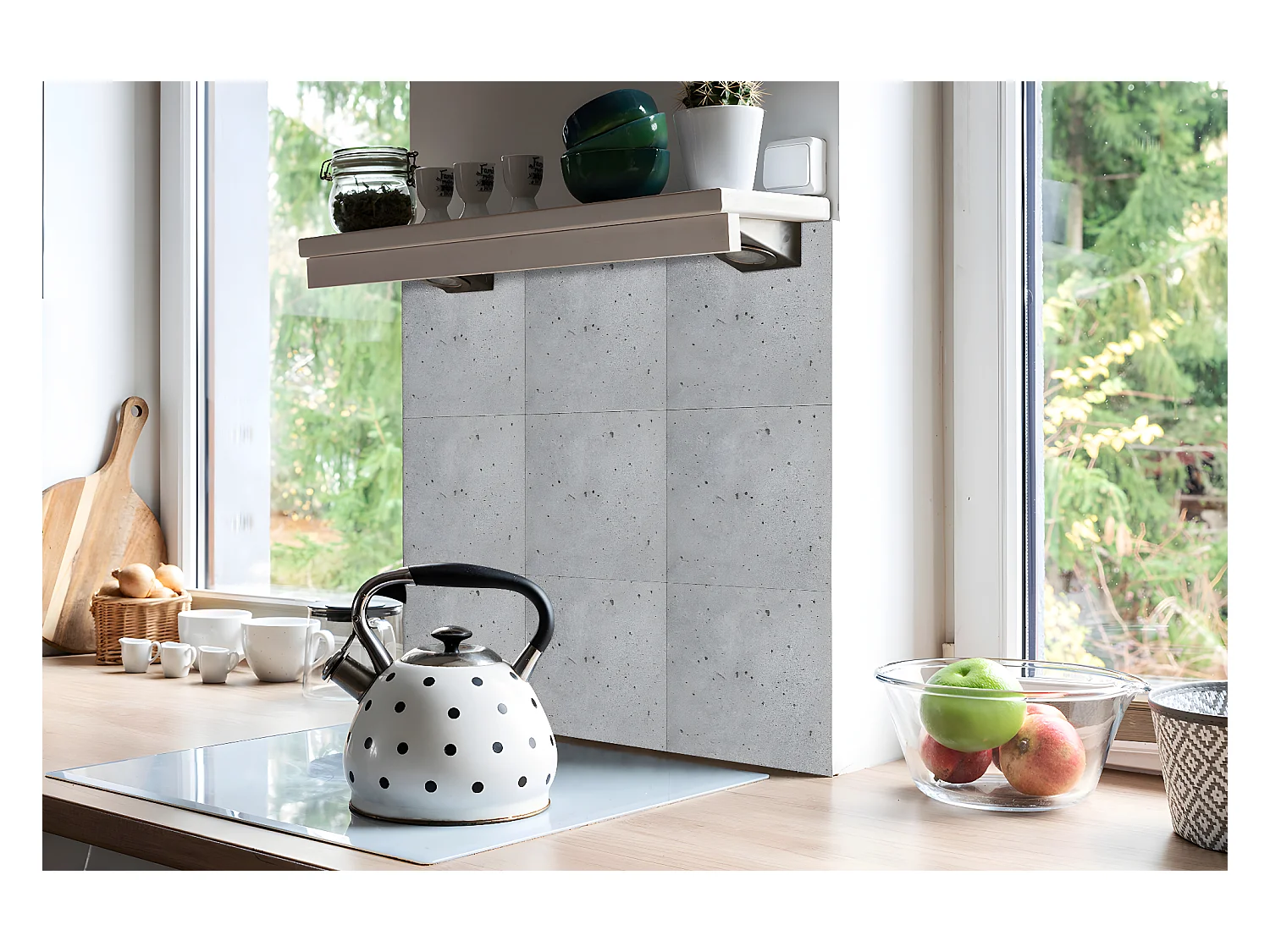 Zelfklevende PVC-tegels, Zelfklevende PVC-tegels - 9x30x30 - Architectonisch beton.