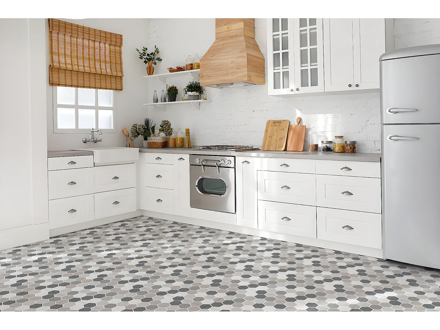 Carreaux autocollants PVC, Carrelage PVC adhésif - 9x30x30 - rayon de miel