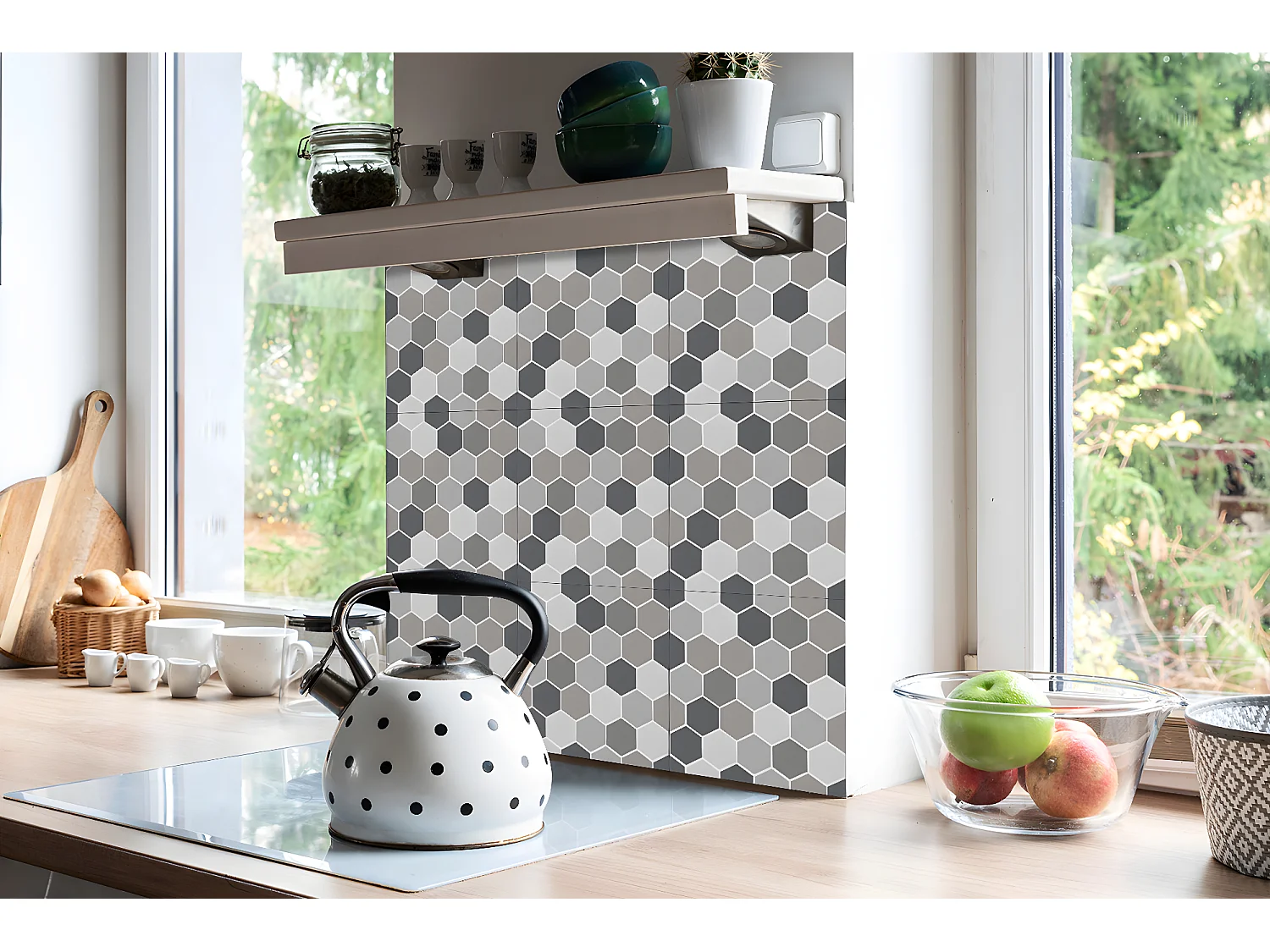 Carreaux autocollants PVC, Carrelage PVC adhésif - 9x30x30 - rayon de miel