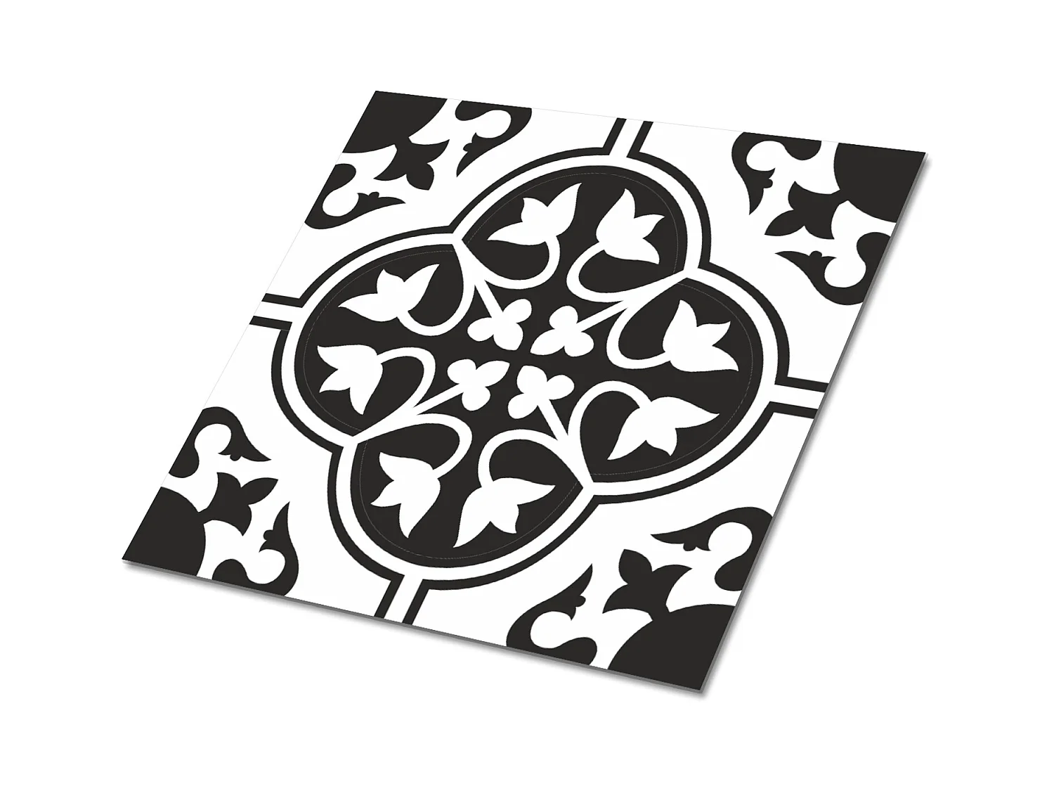 Carreaux autocollants PVC, Carrelage PVC adhésif - 9x30x30 - Ornement floral