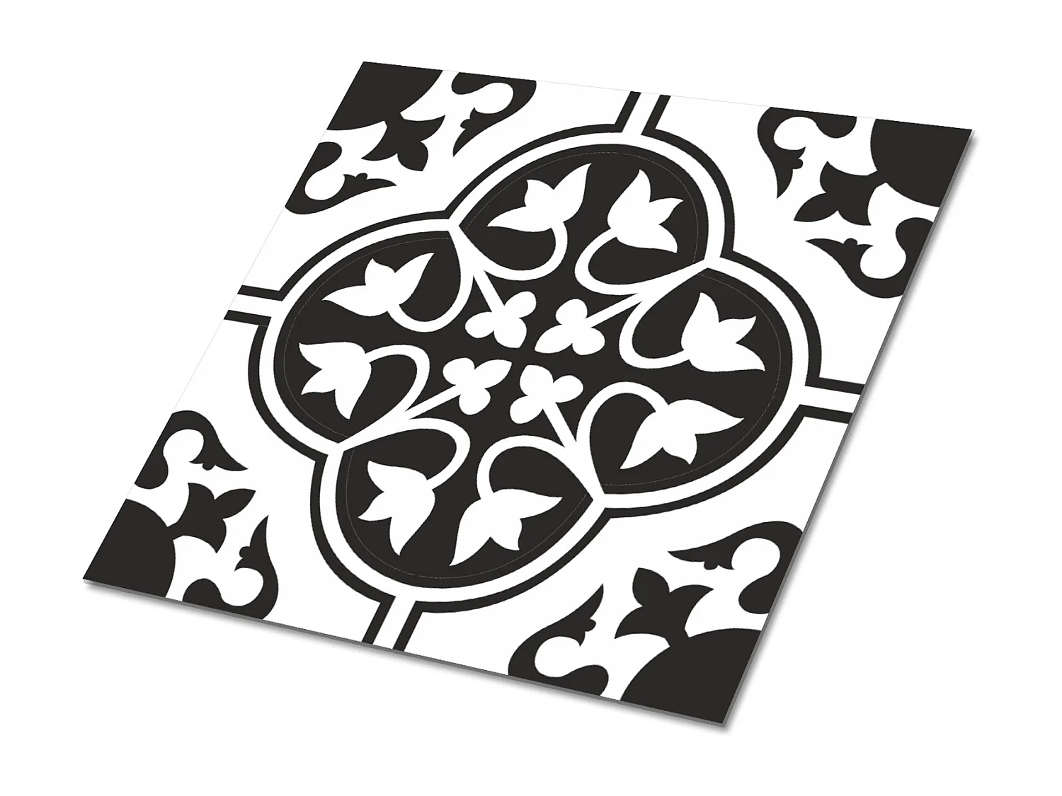 Selbstklebende PVC-Fliesen, selbstklebende PVC-Fliesen – 9 x 30 x 30 – Blumenornament