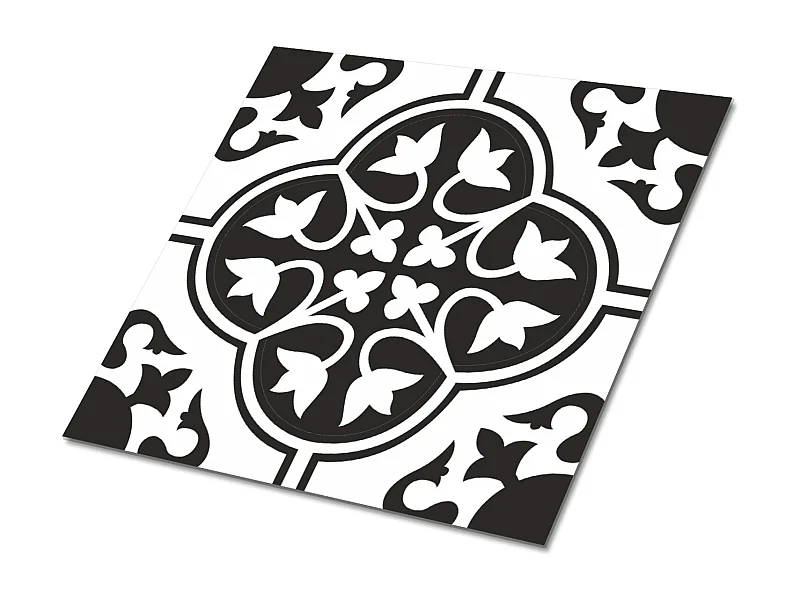 Selbstklebende PVC-Fliesen, selbstklebende PVC-Fliesen – 9 x 30 x 30 – Blumenornament