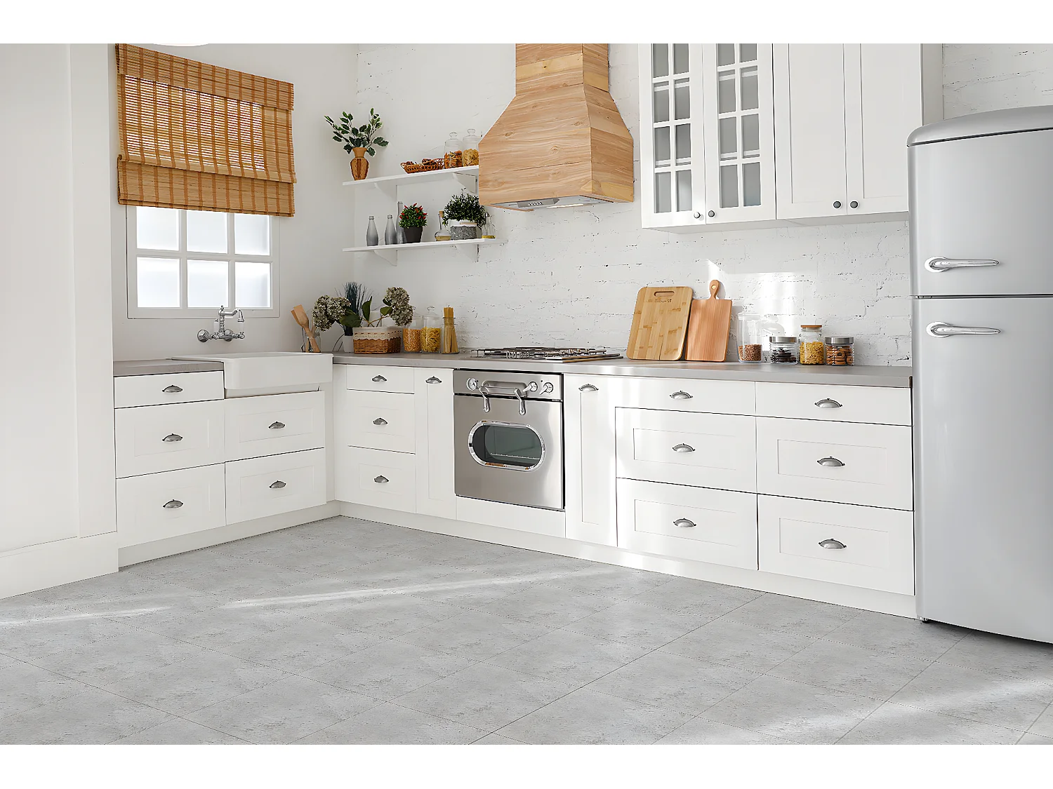 Selbstklebende PVC-Fliesen, selbstklebende PVC-Fliesen – 9 x 30 x 30 – Betonstruktur