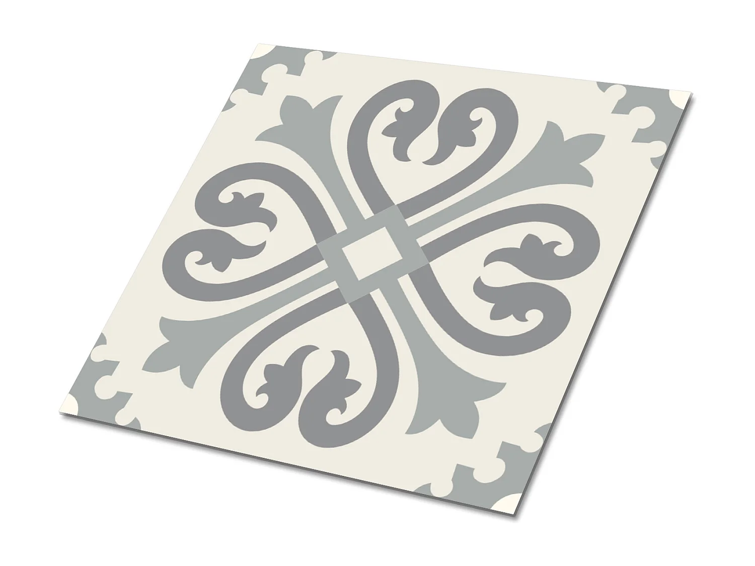 Carreaux autocollants PVC, Carrelage PVC adhésif - 9x30x30 - Motif arabe - gris