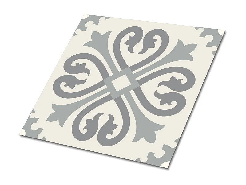 Selbstklebende PVC-Fliesen, selbstklebende PVC-Fliesen – 9 x 30 x 30 – arabisches Muster – grau