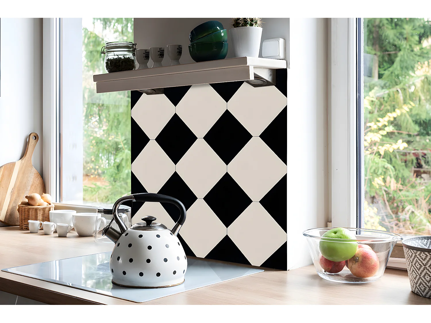 Selbstklebende PVC-Fliesen, selbstklebende PVC-Fliesen – 9 x 30 x 30 – Diamant