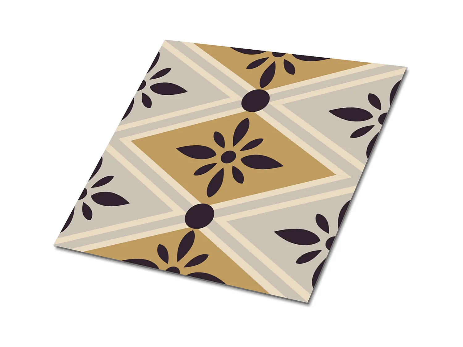 Carreaux autocollants PVC, Carrelage PVC adhésif - 9x30x30 - motif floral