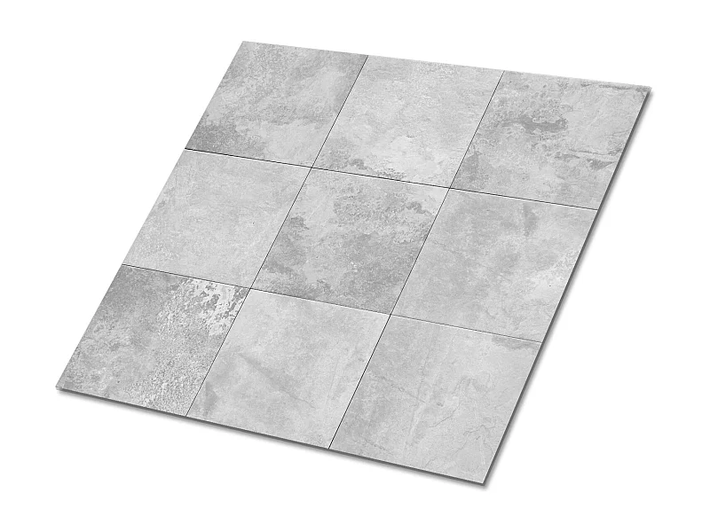 Selbstklebende PVC-Fliesen, selbstklebende PVC-Fliesen – 9 x 30 x 30 – Beton-Patchwork.