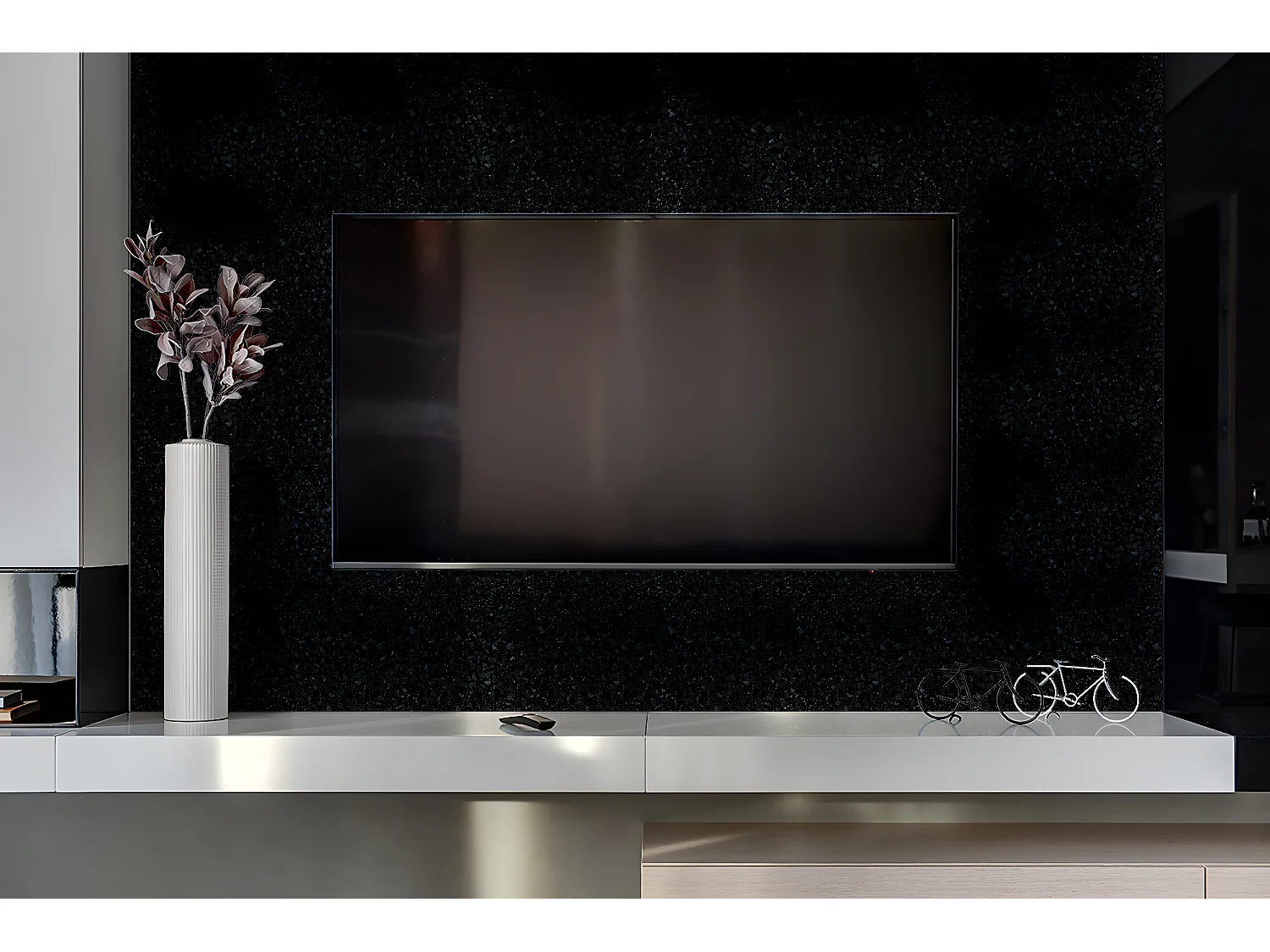 Panneaux muraux en vinyle, Planches en vinyle adhésives - 100x50 cm - Sol noir classique