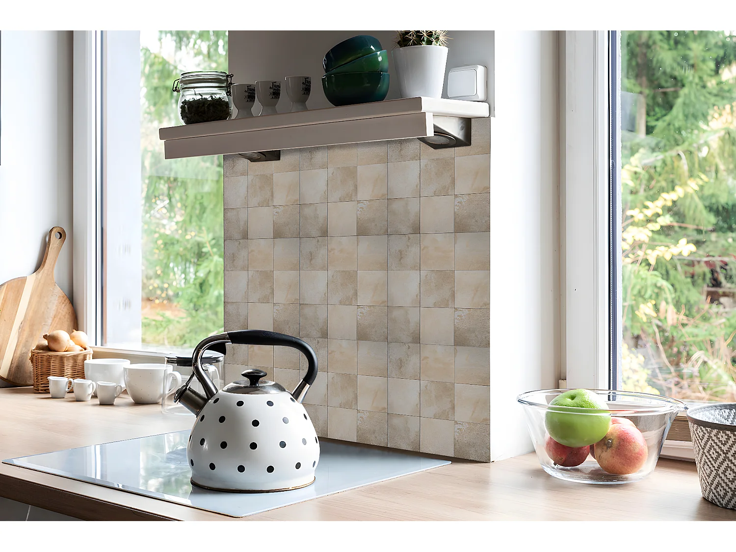 Selbstklebende PVC-Fliesen, selbstklebende PVC-Fliesen – 9 x 30 x 30 – Steinstruktur.