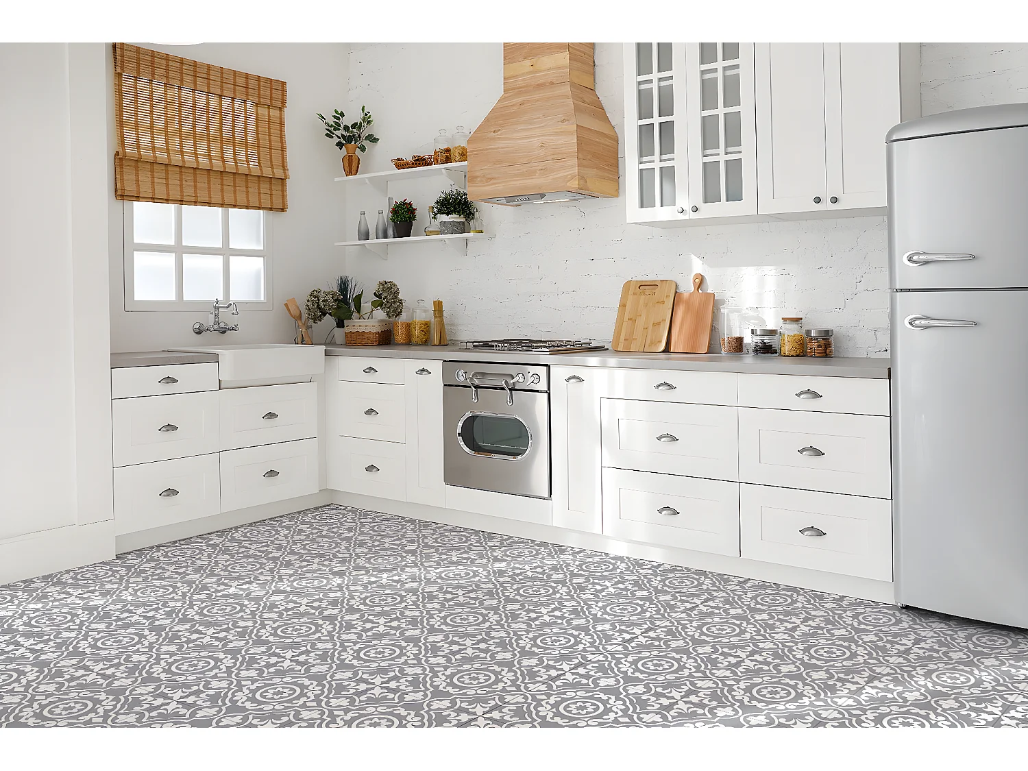 Carreaux autocollants PVC, Carrelage PVC adhésif - 9x30x30 - Modèle arabe