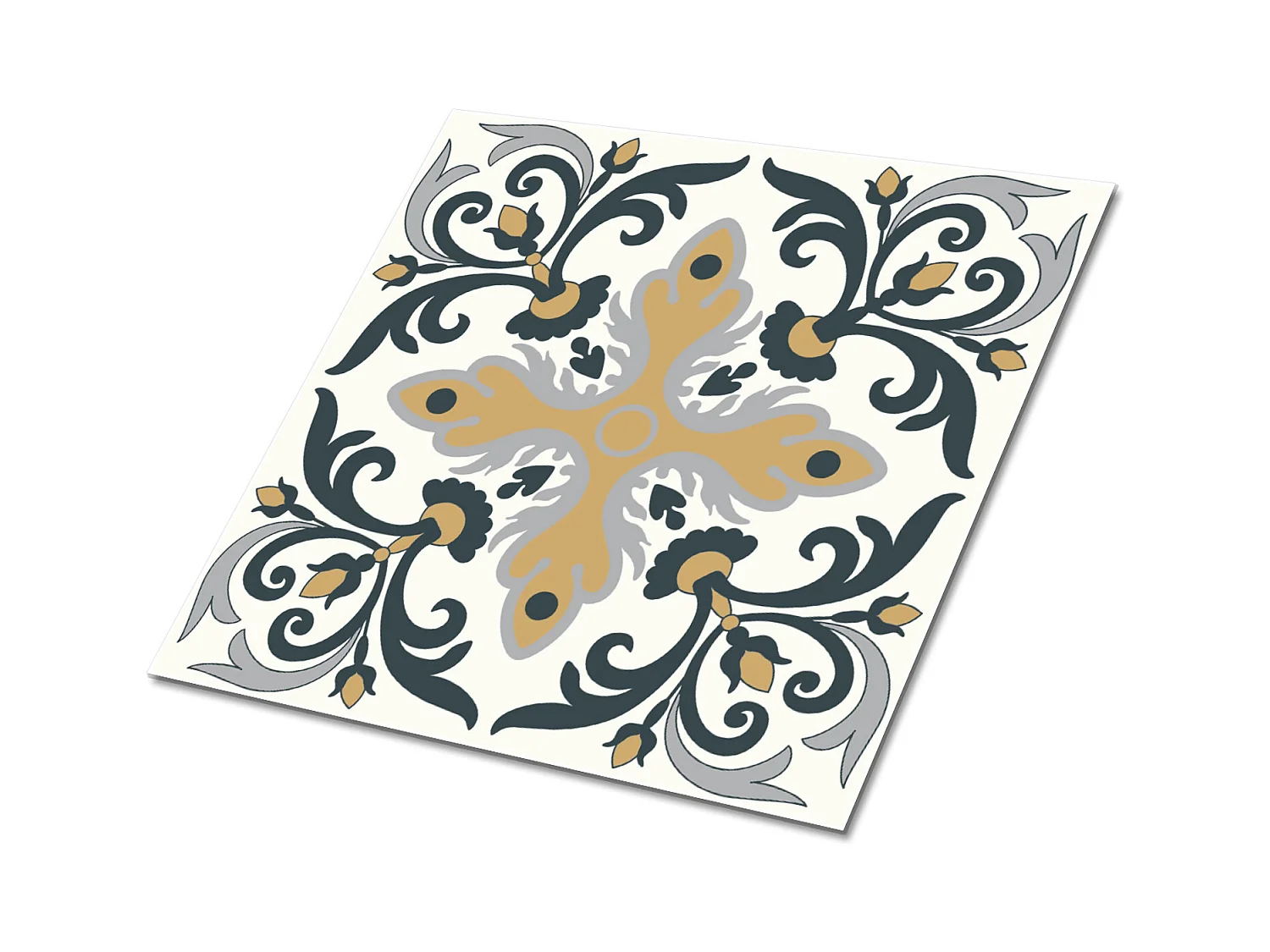Carreaux autocollants PVC, Carrelage PVC adhésif - 9x30x30 - Modèle de plante