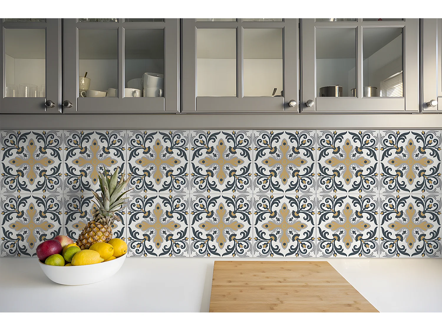 Selbstklebende PVC-Fliesen, selbstklebende PVC-Fliesen – 9 x 30 x 30 – Pflanzenmodell