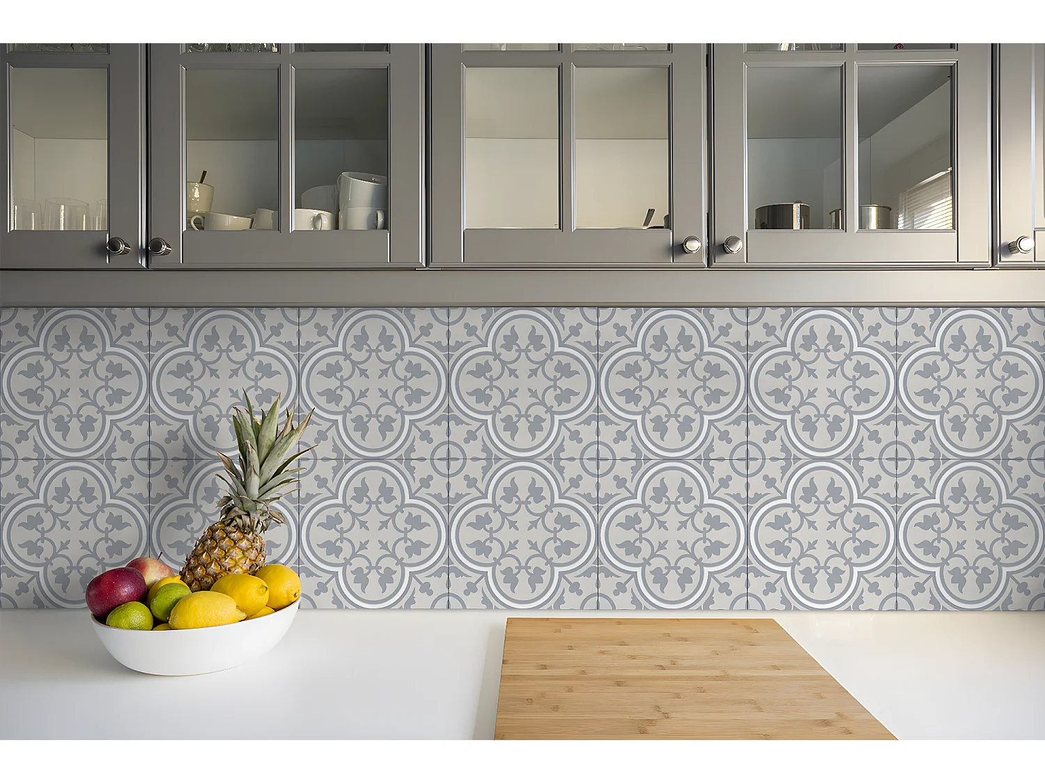 Selbstklebende PVC-Fliesen, Selbstklebende PVC-Fliesen – 9x30x30 – Floristisches Muster