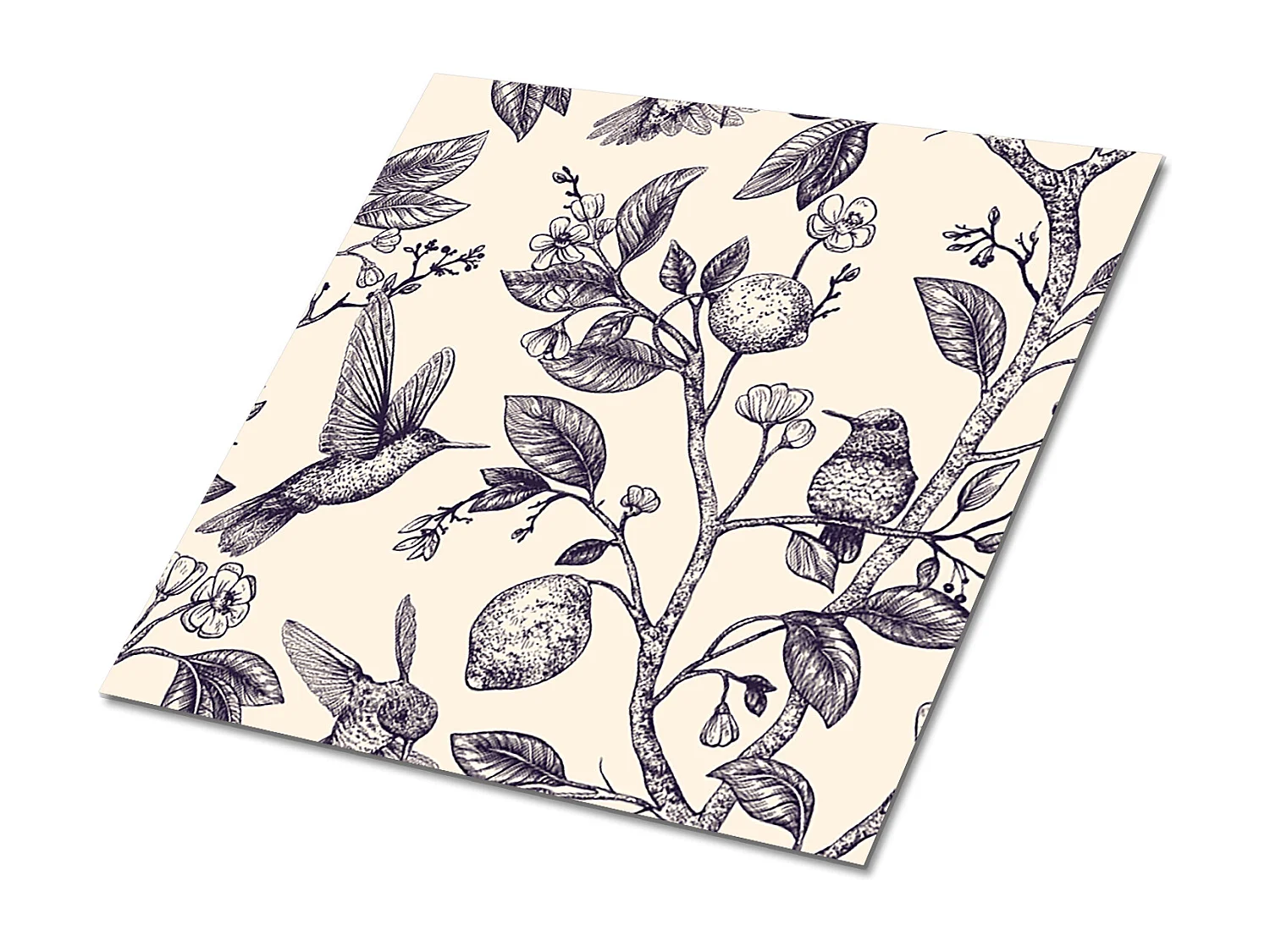 Carreaux autocollants PVC, Carrelage PVC adhésif - 9x30x30 - Oiseaux sur une branche