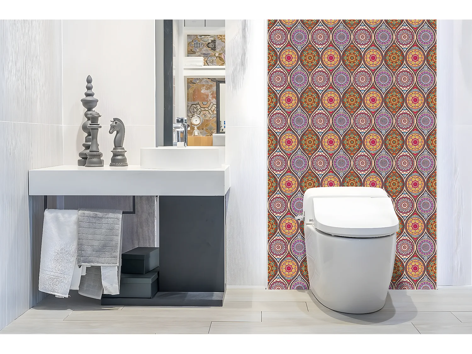 Panneaux muraux en vinyle, Planches en vinyle adhésives - 100x50 cm - Beau mandala