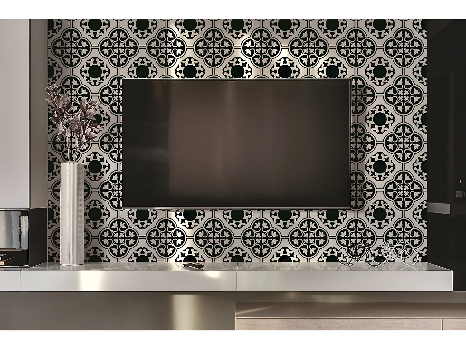 Vinyl-Wandpaneele, selbstklebende Vinylplanken – 100 x 50 cm – Blumendekoration