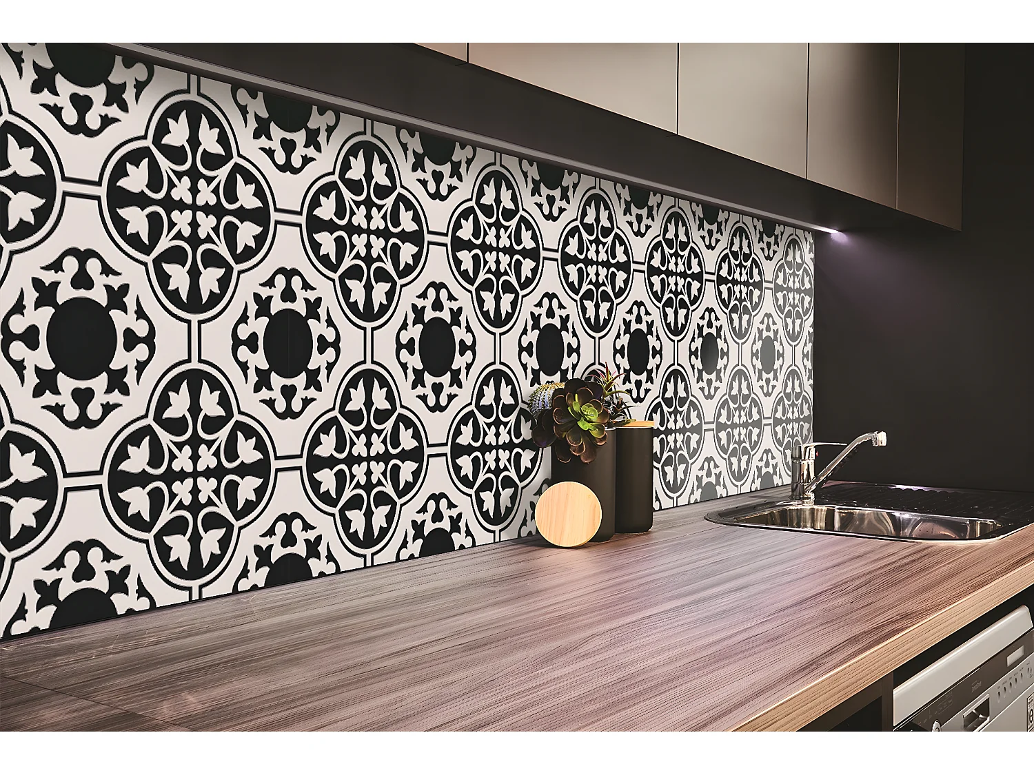 Panneaux muraux en vinyle, Planches en vinyle adhésives - 100x50 cm - Décoration florale