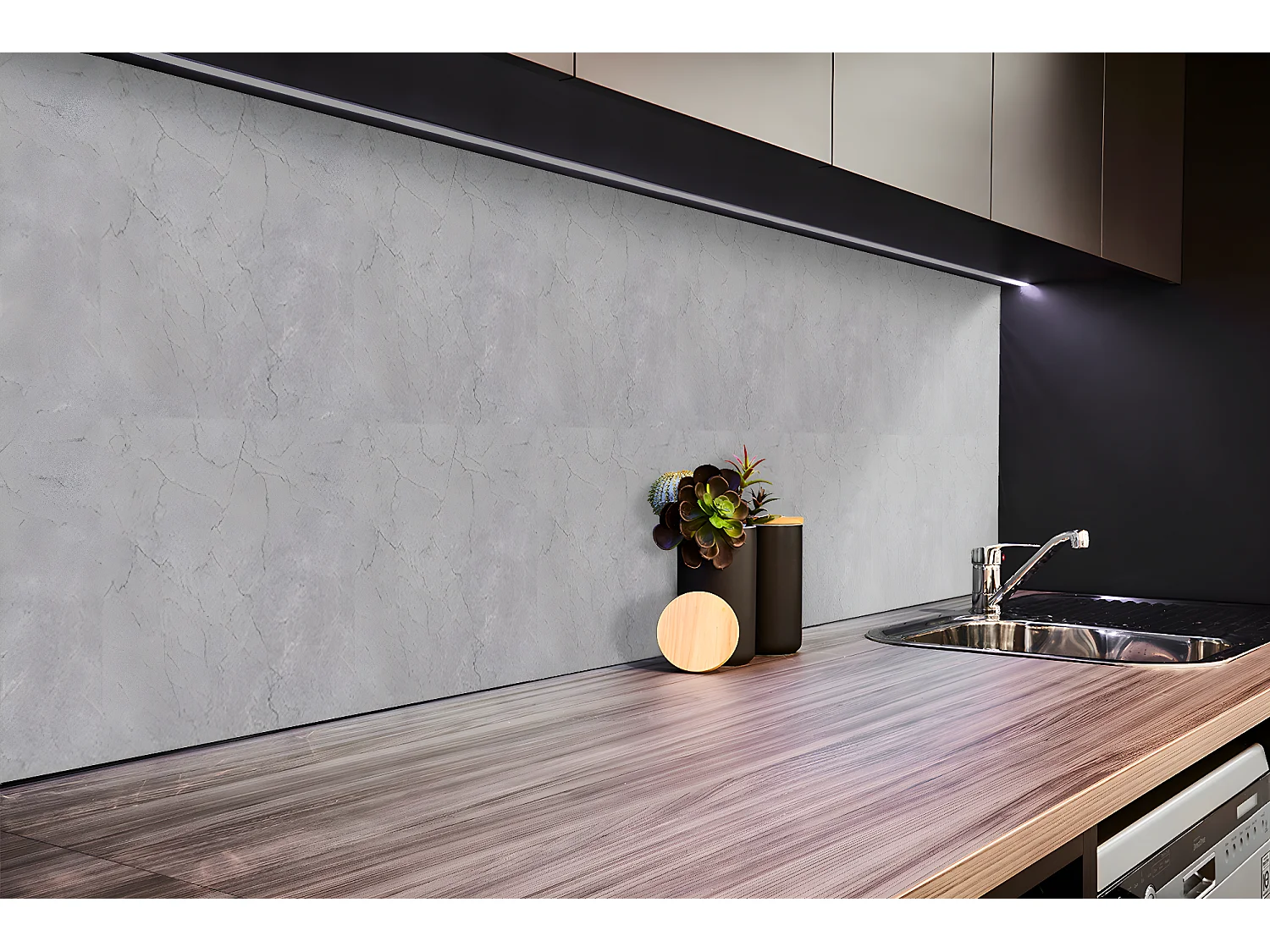 Vinyl-Wandpaneele, selbstklebende Vinylplanken – 100 x 50 cm – rissiger Beton