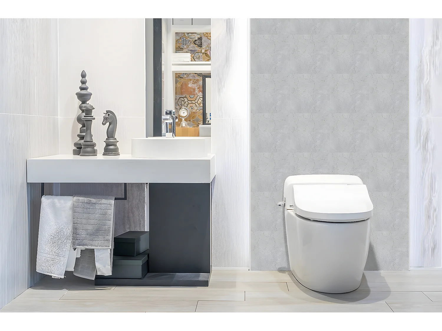 Vinyl-Wandpaneele, selbstklebende Vinylplanken – 100 x 50 cm – rissiger Beton