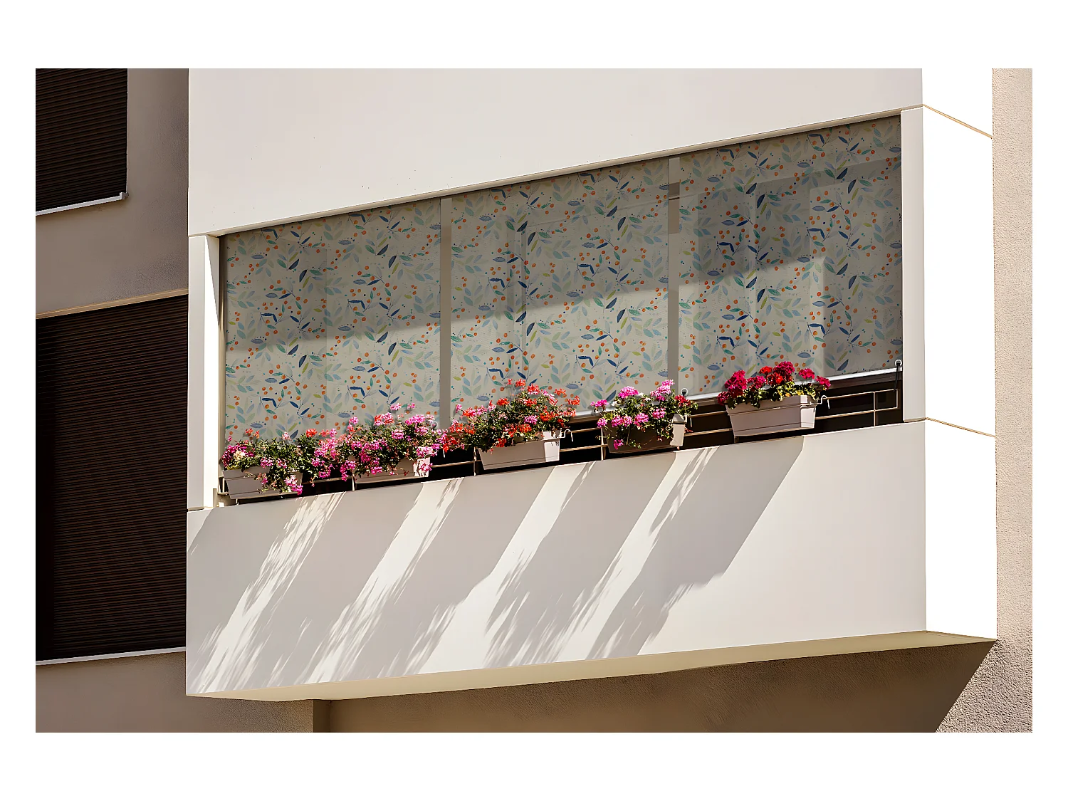 Prachtig buitenrolgordijn - 120x290 cm - Rode bladeren en bessen Balkongordijn, Balkonrolgordijnen en Zonwerend gordijn