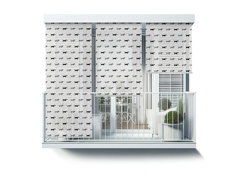 Store enrouleur extérieur élégant - 40x290 cm - Chiens dans divers motifs Rideau de balcon, Stores enrouleurs de balcon, Rideau de protection solaire