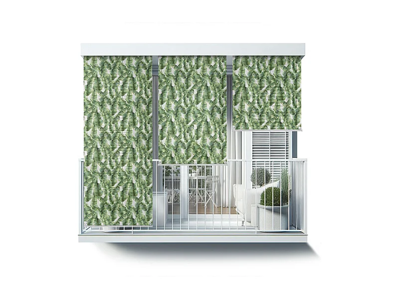 Store enrouleur extérieur unique - 100x290 cm - Feuilles de bananier Rideau de balcon, Stores enrouleurs de balcon, Rideau pare-soleil