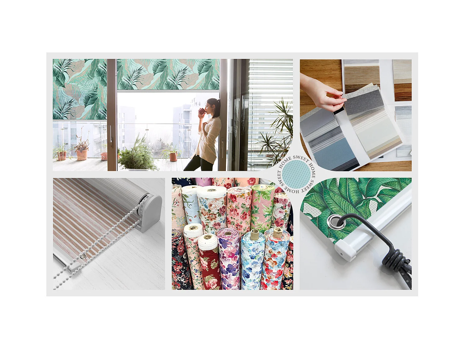 Enkel buitenrolgordijn - 150x290 cm - Kleurrijke weide Balkongordijn, Balkonrolgordijnen, Zonwerend gordijn