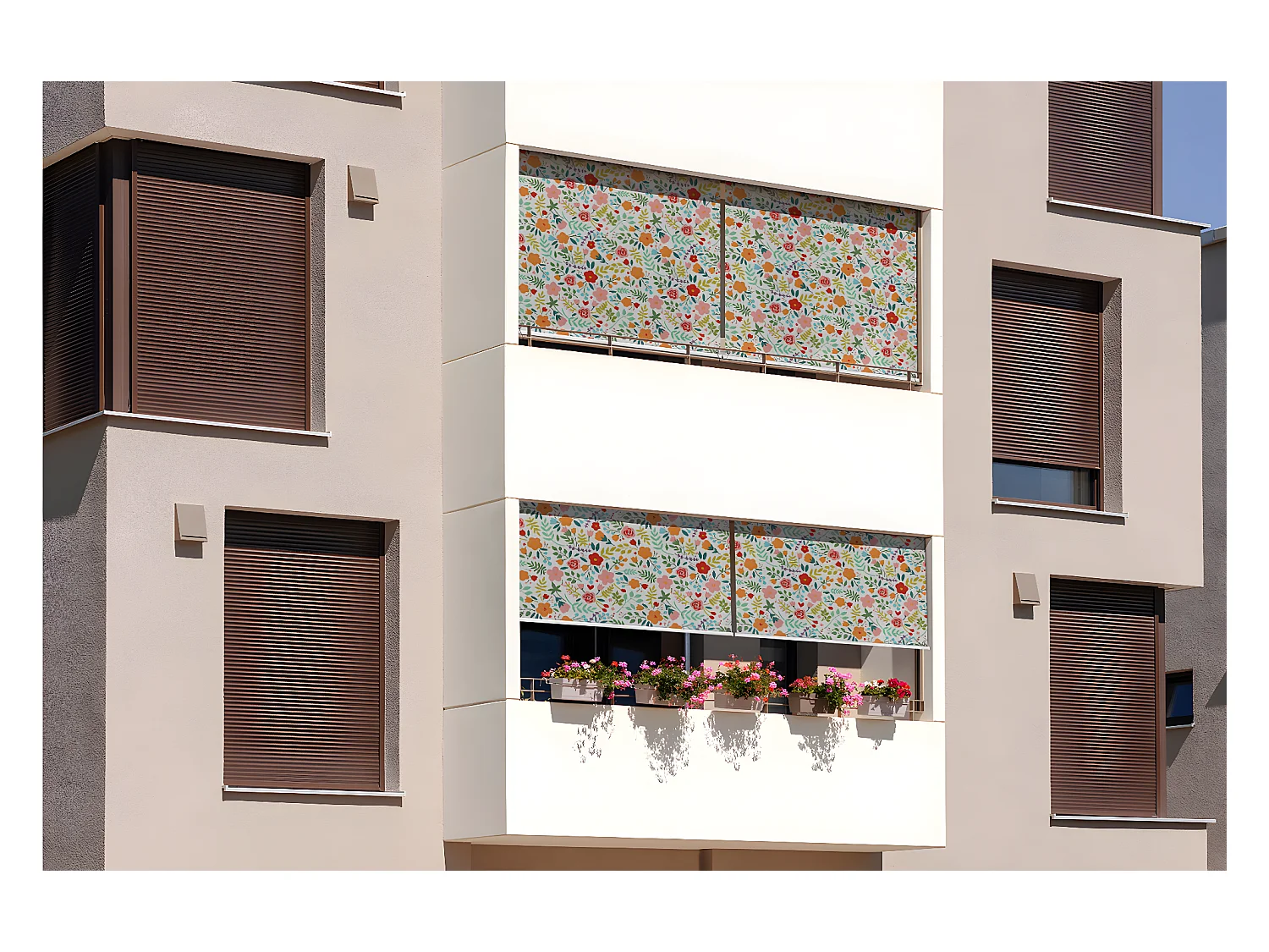 Enkel buitenrolgordijn - 150x290 cm - Kleurrijke weide Balkongordijn, Balkonrolgordijnen, Zonwerend gordijn