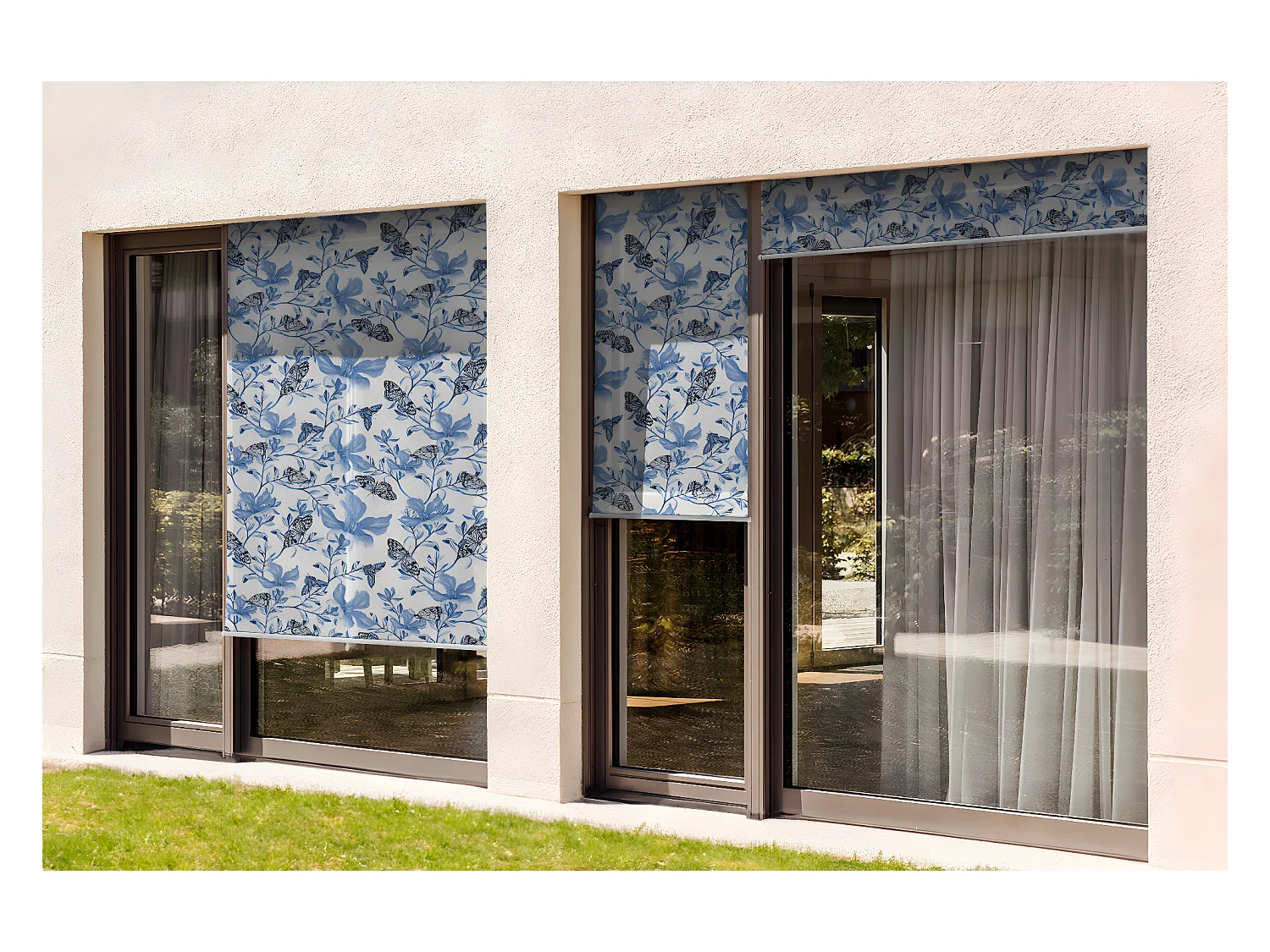 Store enrouleur extérieur original - 150x180 cm - Fleurs et papillons Rideau de balcon, Stores enrouleurs de balcon, Rideau pare-soleil
