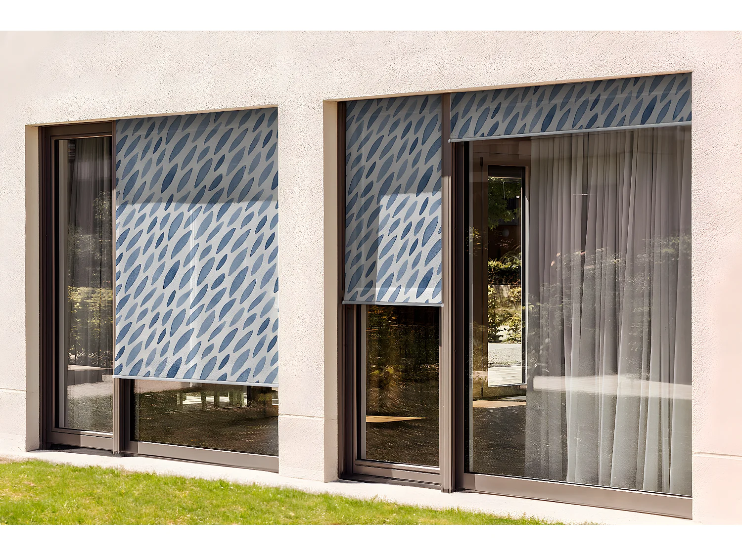 Prächtiges Außenrollo - 100x290 cm - Abstrakte Muster Balkonvorhang, Balkonrollos, Sonnenschutzvorhang