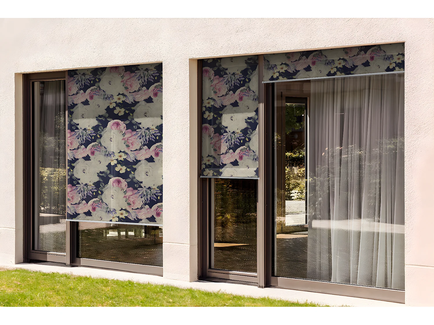 Store enrouleur extérieur unique - 80x180 cm - Fleurs pastel Rideau de balcon, Stores enrouleurs de balcon, Rideau pare-soleil