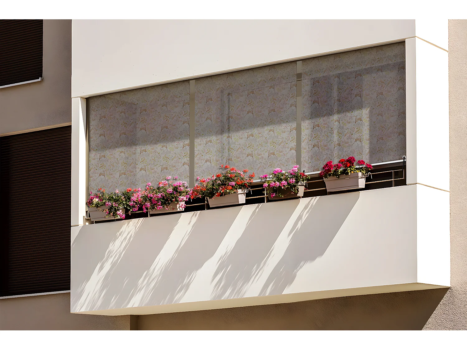 Originales Außenrollo - 60x180 cm - Eichhörnchen und Pflanzen Balkonvorhang, Balkonrollos, Sonnenschutzvorhang