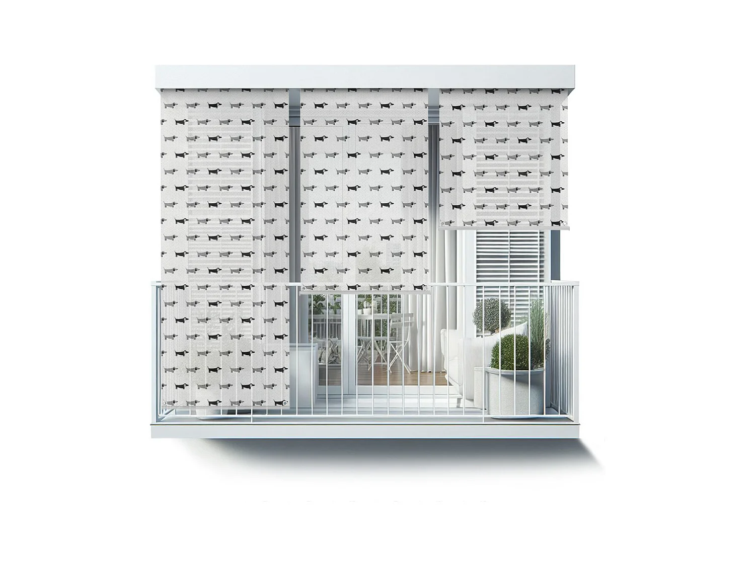 Store enrouleur extérieur élégant - 80x180 cm - Chiens dans divers motifs Rideau de balcon, Stores enrouleurs de balcon, Rideau de protection solaire
