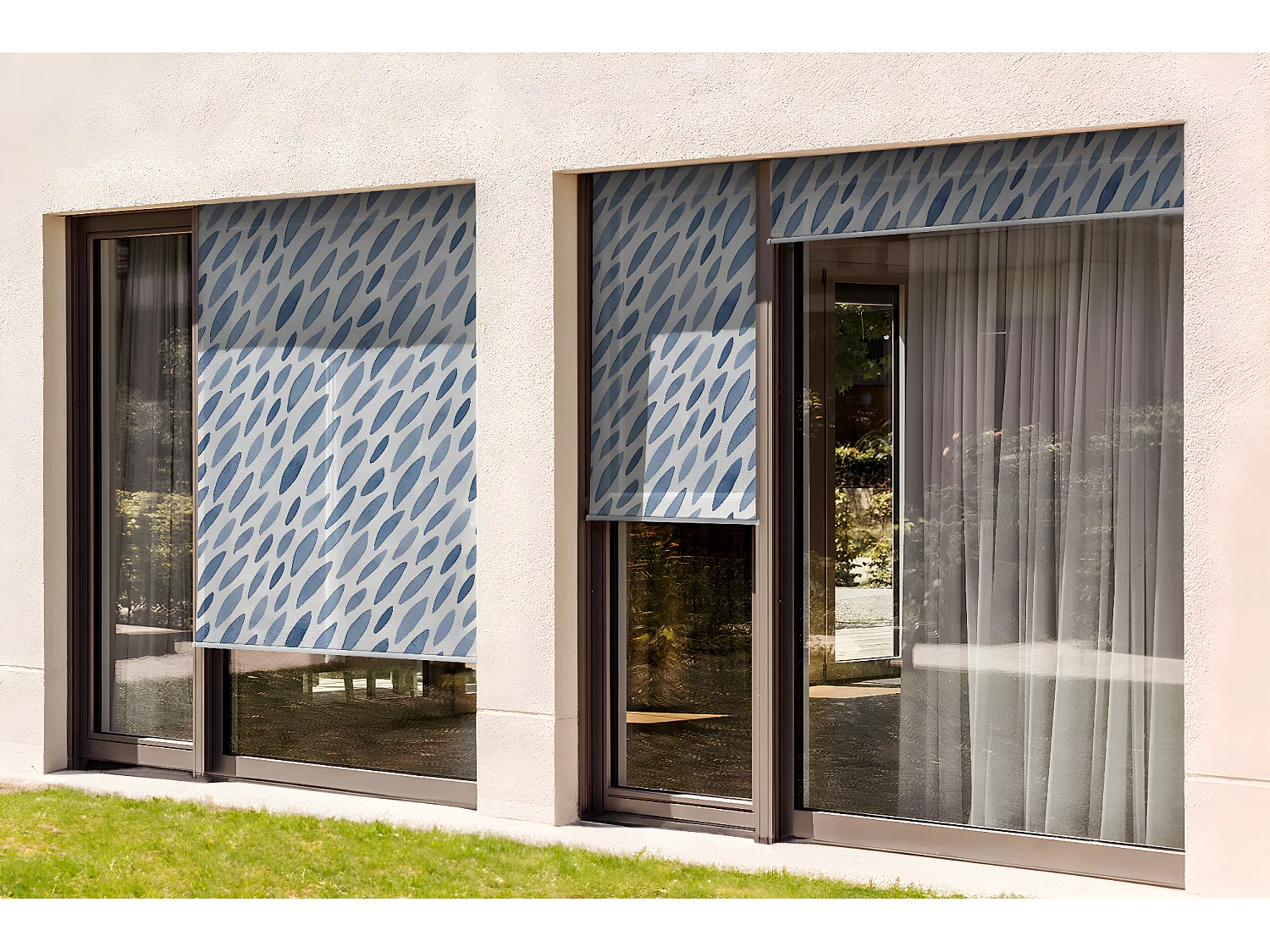 Magnifique store enrouleur extérieur - 150x180 cm -Motifs abstraits Rideau de balcon, Stores enrouleurs de balcon, Rideau pare-soleil