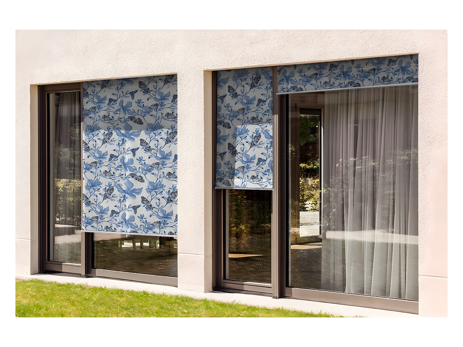 Store enrouleur extérieur original - 80x290 cm - Fleurs et papillons Rideau de balcon, Stores enrouleurs de balcon, Rideau pare-soleil