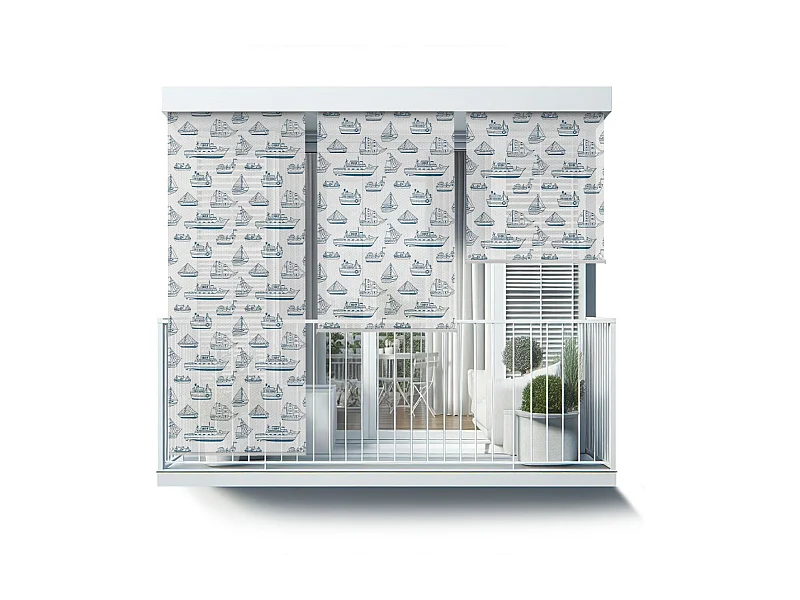 Store enrouleur extérieur moderne - 40x180 cm - Rideau de balcon pour navires, stores enrouleurs de balcon, rideau de protection solaire