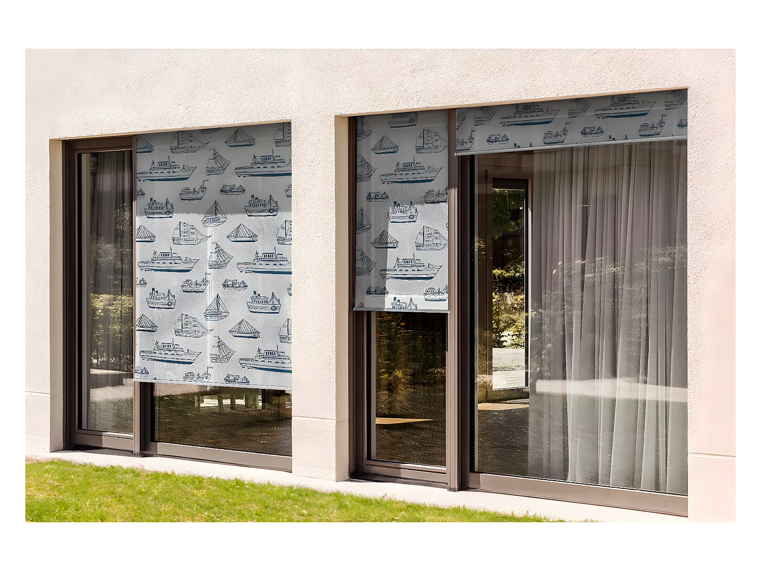 Store enrouleur extérieur moderne - 50x290 cm - Rideau de balcon pour navires, stores enrouleurs de balcon, rideau de protection solaire