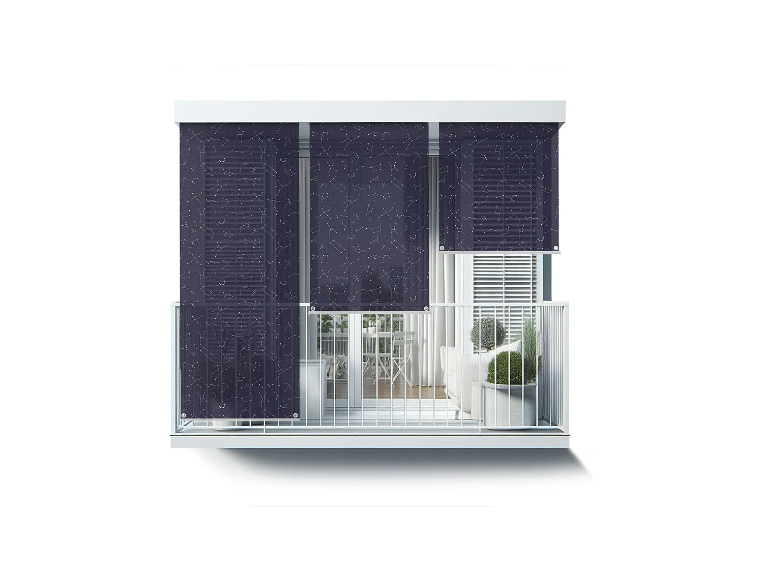 Tenda a rullo esterna originale - 100x290 cm - Stelle notturne e costellazioni Tende per balcone, Tende per balcone, Tende per protezione solare