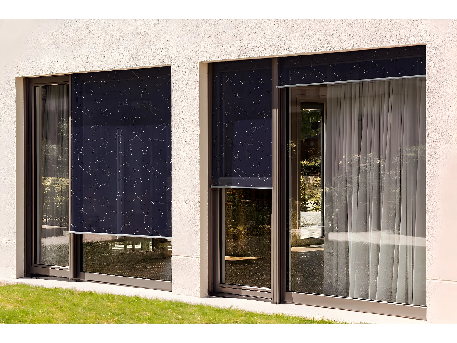 Origineel buitenrolgordijn - 100x290 cm - Nachtsterren en sterrenbeelden Balkongordijn, Balkongordijnen, Zonwerend gordijn